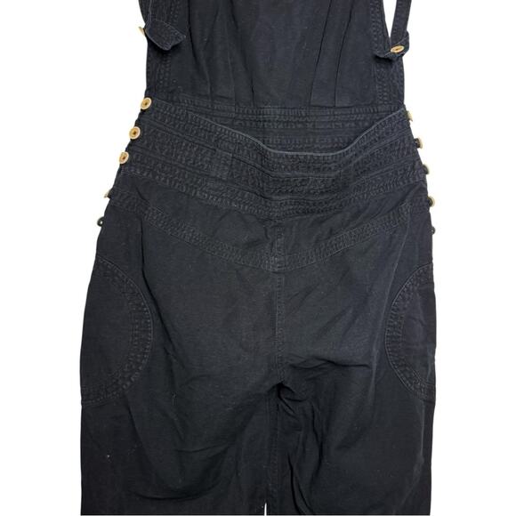 Ulla Johnson Black Cotton Wide Leg Suvi Overalls Jumpsuit - 6 belt missing - Picture 9 of 12